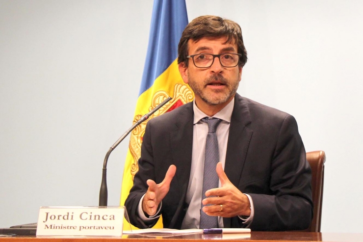 El ministre portaveu, Jordi Cinca, en la roda de premsa posterior al consell de ministres.
