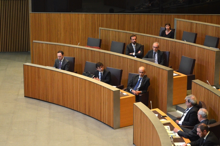 Una imatge dels membres del Govern durant la sessió de Consell General d'aquest dijous.