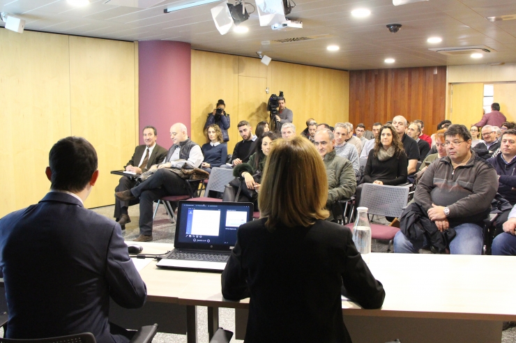 Una imatge de la sala on s'ha fet la presentació, que s'ha omplert amb una seixantena de representants del sector.
