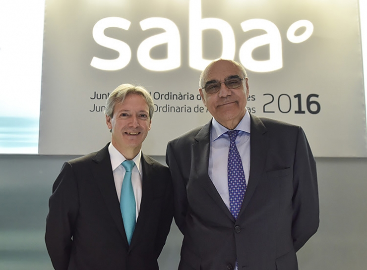 El conseller delegat, Josep Martínez Vila, i el president de Saba, Salvador Alemany.