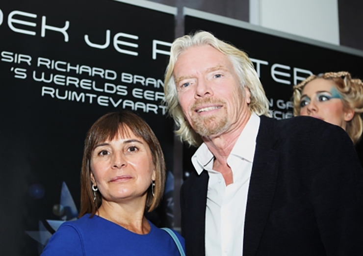 La fundadora de l'agència de viatges Bru&Bru, Ana Bru, i i el president de Virgin Group, Richard Branson.