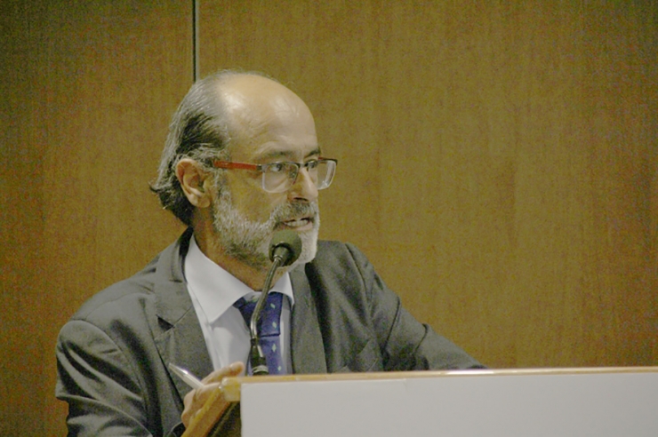 Francisco Marín durant la seva conferència a Andorra la Vella el mes de febrer passat.