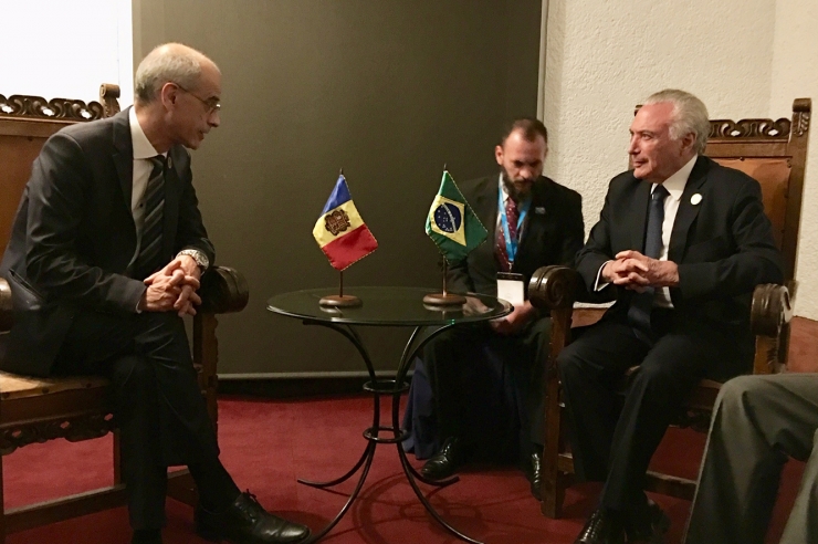 El cap de Govern, Toni Martí, durant la reunió amb el president del Brasil, Michael Temer.