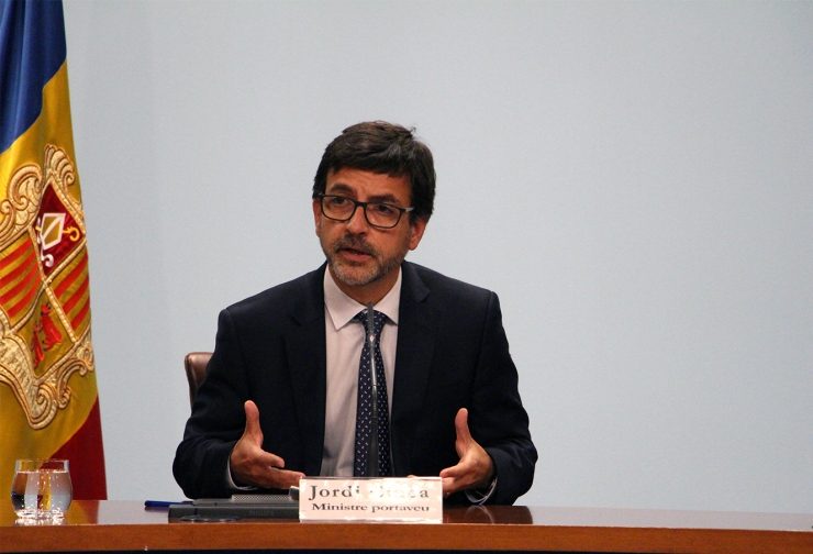 El ministre portaveu, Jordi Cinca, durant la roda de premsa posterior al consell de ministres.