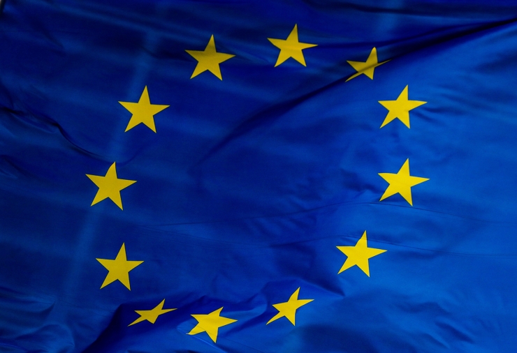 La bandera de la Unió Europea (UE).