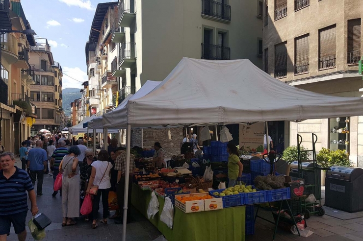 Una vista del mercat de la Seu d'Urgell.