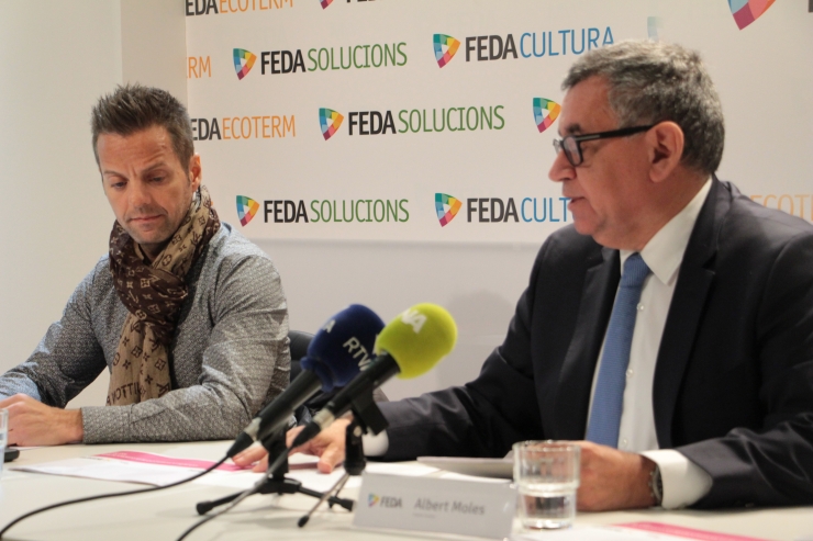 Albert Moles, director general de FEDA, amb el director de l’empresa 9mk, Xavier Martin.