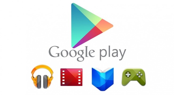 Capçelera de Google Play, la botiga d'aplicacions per plataformes Android.
