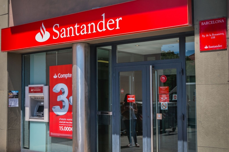 Una sucursal de l'entitat Banco Santander.