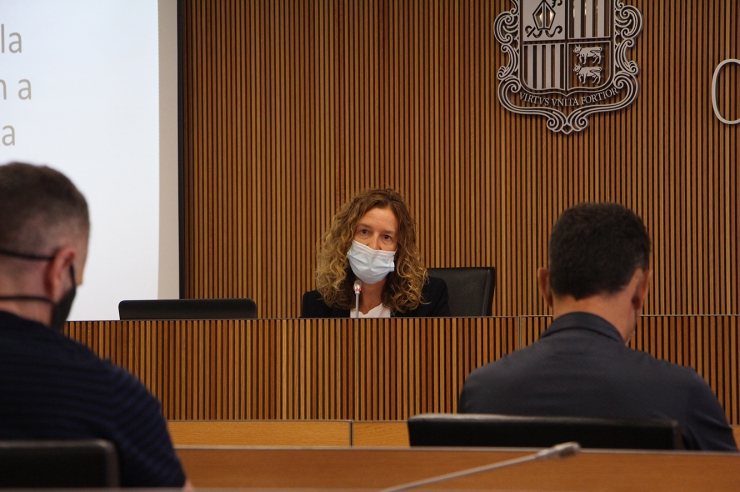 La ministra de Medi Ambient, Agricultura i Sostenibilitat, Sílvia Calvó, durant la compareixença.