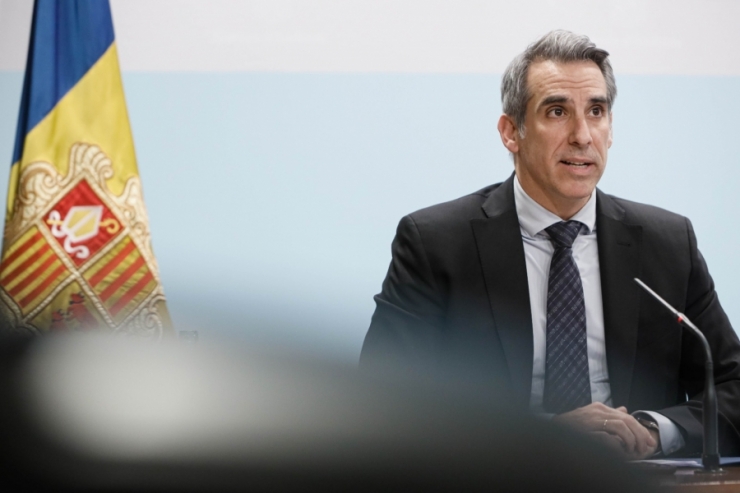 El ministre portaveu en funcions, Cesar Marquina, durant la roda de premsa posterior al consell de ministres d'aquest dimecres.