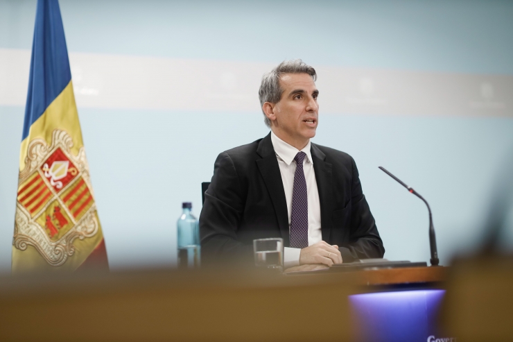 El ministre portaveu en funcions, Cesar Marquina, durant la roda de premsa posterior al consell de ministres.