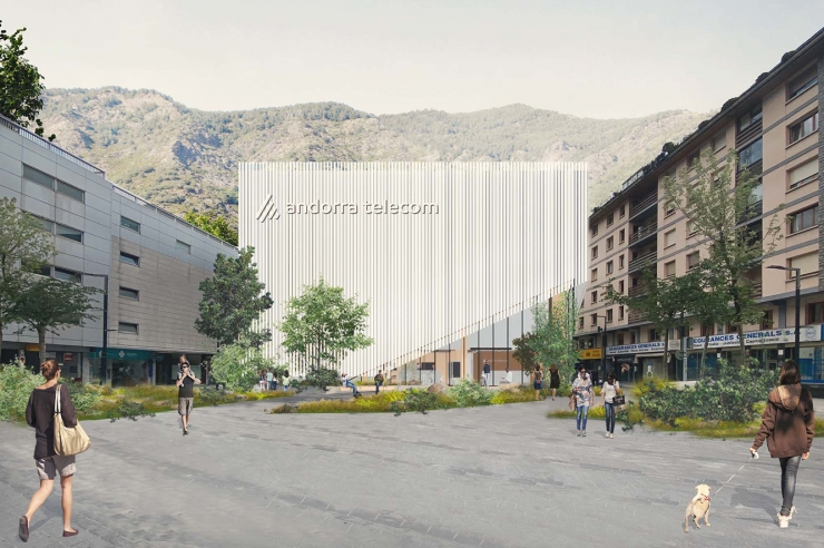 Una imatge de com serà l'edifici d'Andorra Telecom.