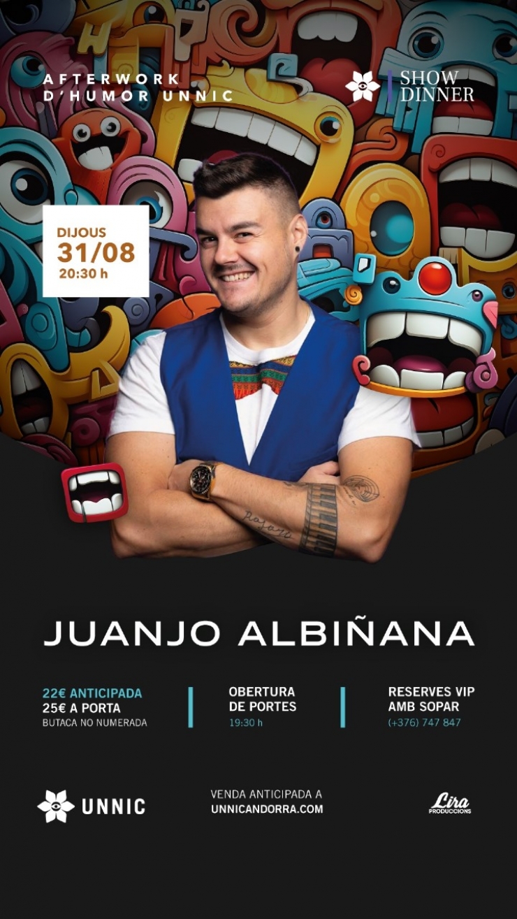 El cartell que anuncia l'actuació de Juanjo Albiñana.