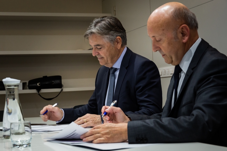 Josep Maria Mas, president de la CCIS i Yves Baduel, president de la Compagnie des experts de justice près la Cour d’appel de Toulouse.