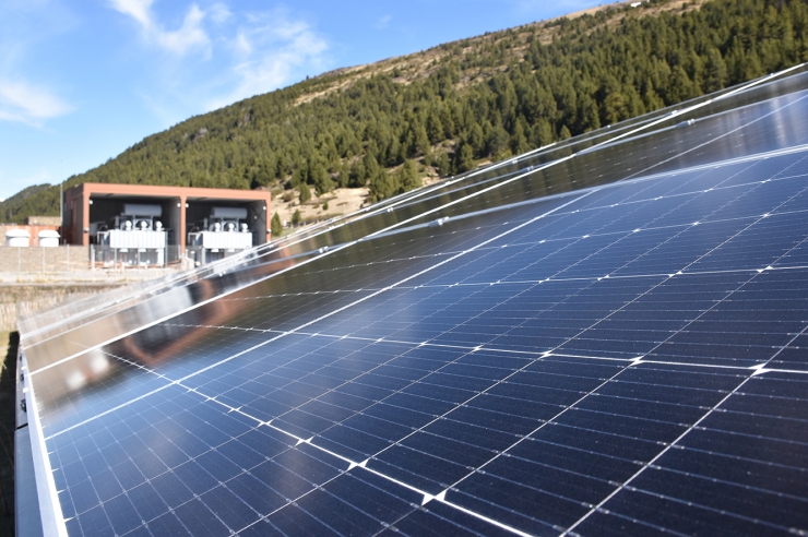 Una imatge del parc fotovoltaic de Grau Roig.