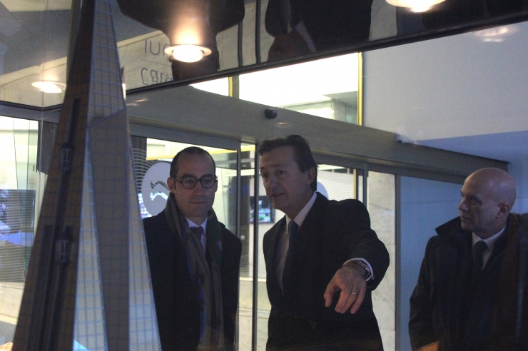 Visita de la delegació de San Marino a l’Espai d’Innovació d’Andorra, amb l'ambaixador d'Andorra a San Marino, Enric Tarrado.
