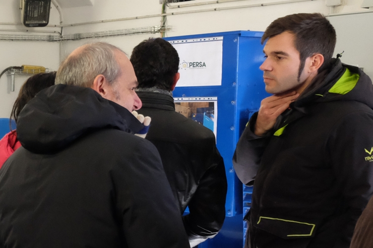 David Forné amb el ministre de Salut durant la inauguració de la minicentral hidroelèctrica d'Arcalís.