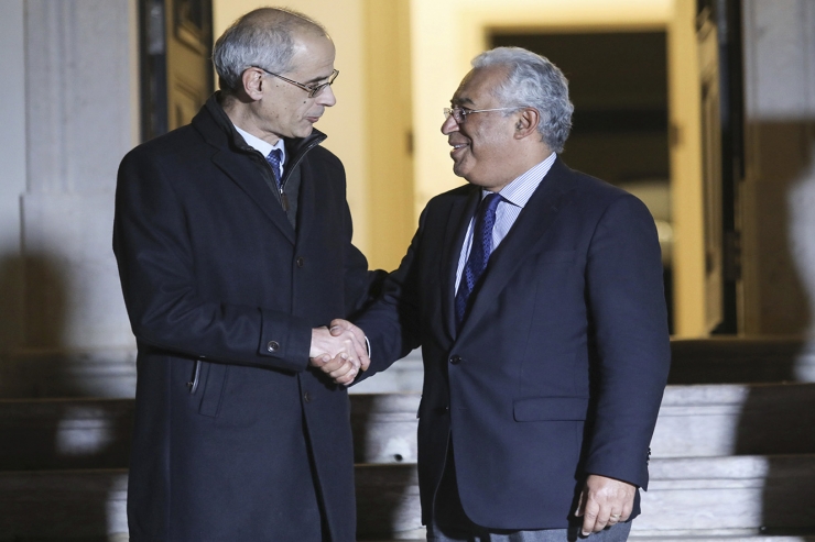 El cap de Govern, Toni Martí, amb el primer ministre portuguès António Costa, aquest divendres a Lisboa.
