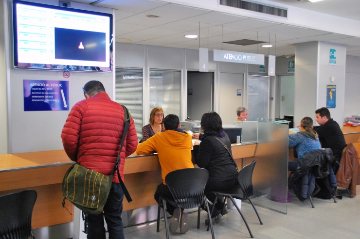 Servei d'atenció al públic del departament d'Immigració.