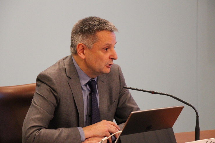 El ministre d'Economia, Competitivitat i Innovació durant la roda de premsa d'aquest dimarts.