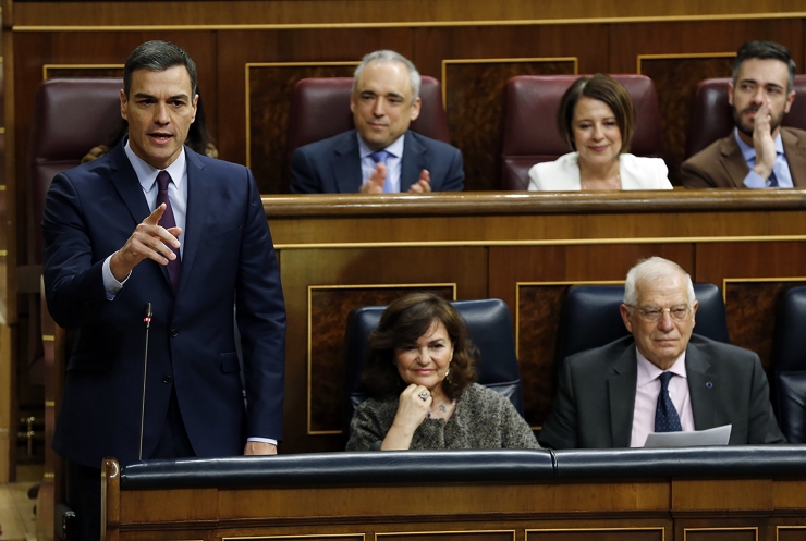 El president del govern espanyol, Pedro Sánchez, en una sessió del Congrés dels Diputats d'aquesta setmana.