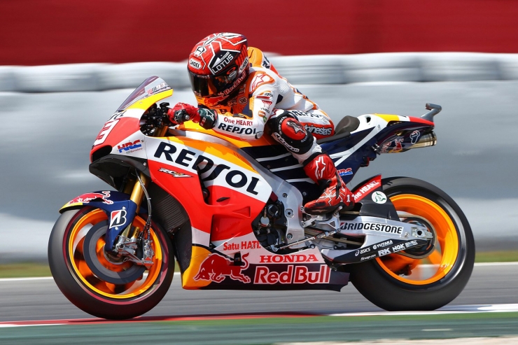 El campió del món de motos GP, Marc Márquez en una prova del darrer mundial al circuit de Misano (Itàlia).