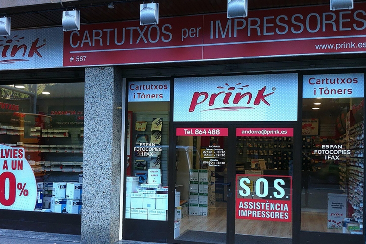 La botiga Prink d'Andorra la Vella.