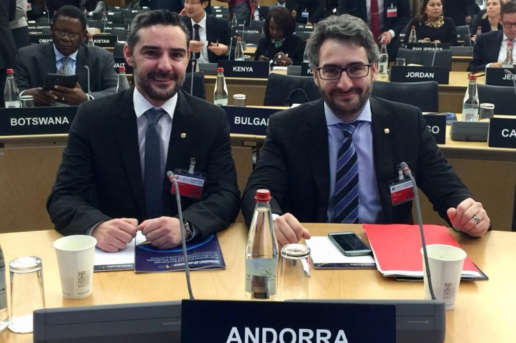 El ministre de Finances, Eric Jover, i el secretari d’Estat d’Afers Financers Internacionals, Marc Ballestà.