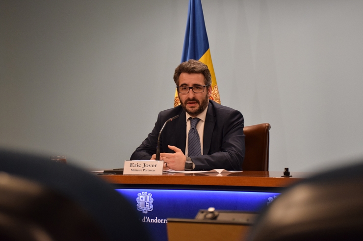 El ministre portaveu, Eric Jover, en la roda de premsa posterior al consell de ministres.