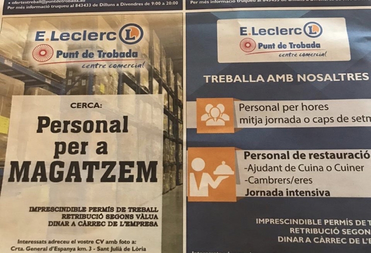 L'anunci publicat a la premsa en què es busca personal.