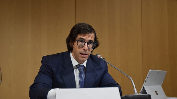 El director general de l'Autoritat Financera Andorrana (AFA), Ramón López, durant una roda de premsa.