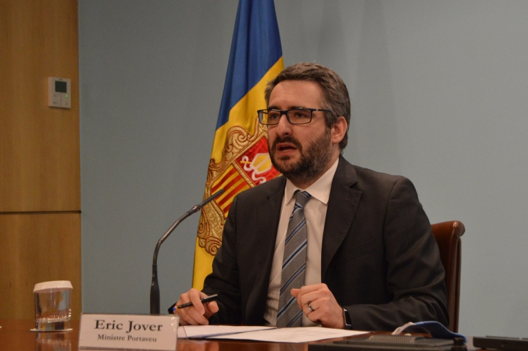 El ministre portaveu, Eric Jover, durant la roda de premsa posterior al consell de ministres d'aquest dimecres.