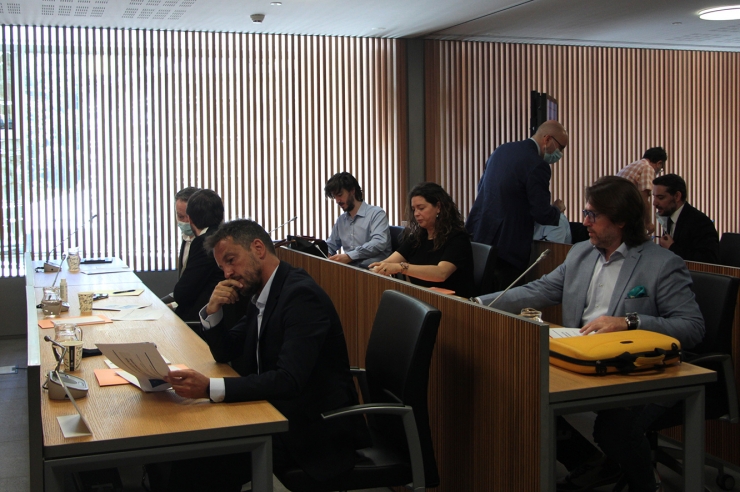 Els consellers generals que integren la comissió legislativa de Finances i Pressupost.
