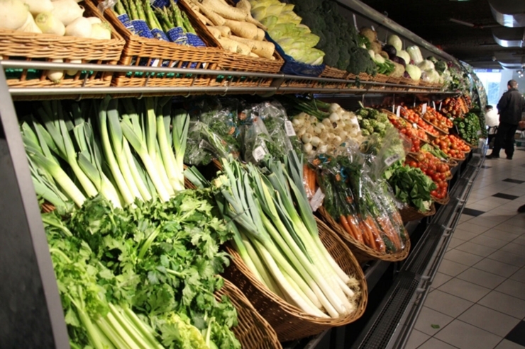 Productes d'alimentació en un supermercat.