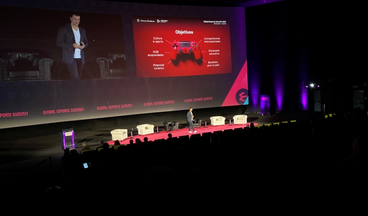 El ministre de Presidència, Economia i Empresa, Jordi Gallardo, durant la seva participació en el Global Esports Summit de Madrid.