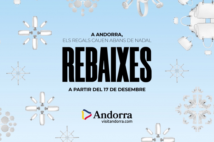 El cartell que anuncia les rebaixes d'hivern a Andorra, que s'iniciaran el 17 de desembre.