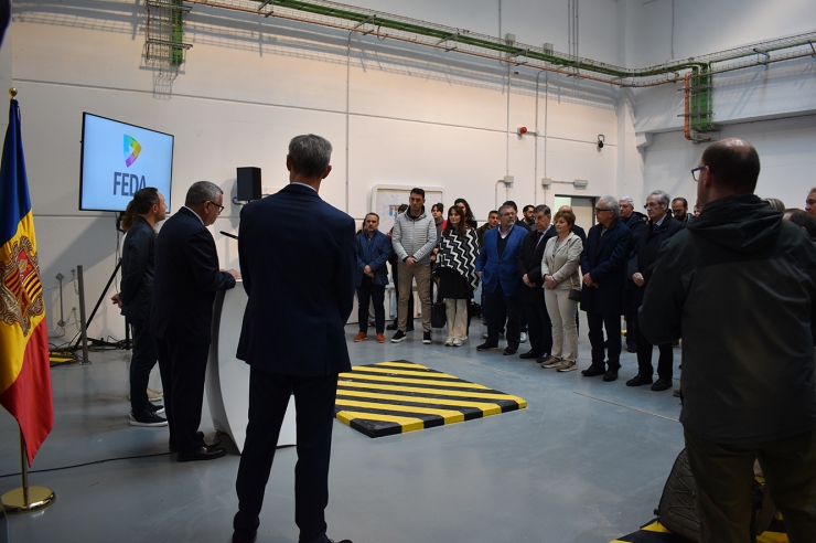 Un moment de l'acte d'inauguració del parc solar de Grau Roig, aquest dijous al matí.