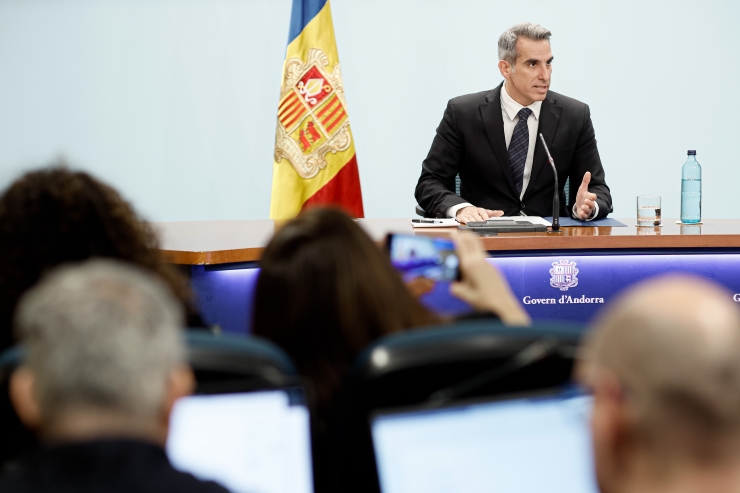 El ministre portaveu, César Marquina, durant la roda de premsa posterior al consell de ministres d'aquest dimecres.