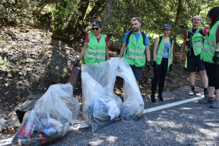 Les deixalles i brutícia recollida en el marc de la jornada Onada Verda de Pyrénées.