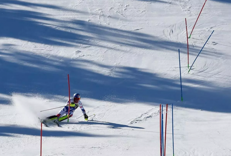 Un participant en els Campionats del Món d'esquí alpí.
