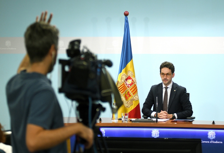 El ministre portaveu, Guillem Casal, durant la roda de premsa posterior al consell de ministres d'aquest dimecres.
