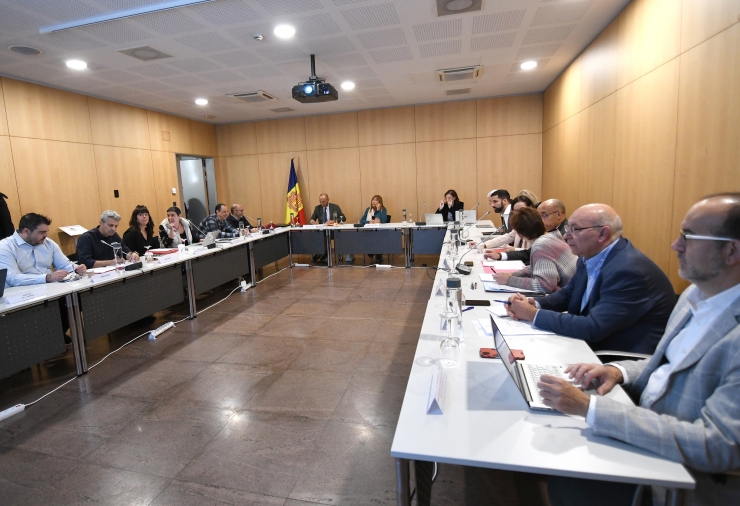 Un moment de la trobada del Consell Econòmic i Social (CES) d'aquest divendres al matí.