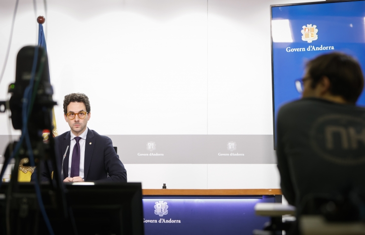 El ministre portaveu, Guillem Casal, durant la roda de premsa posterior al consell de ministres d'aquest dijous.