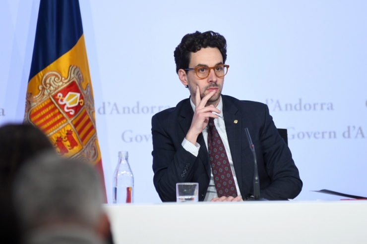 El ministre de Medi Ambient, Agricultura i Ramaderia i portaveu, Guillem Casal, en la roda de premsa posterior al consell de ministres d'aquest dimecres.