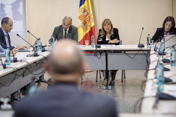 Un moment de la reunió del Consell Econòmic i Social celebrat aquest dijous al matí.