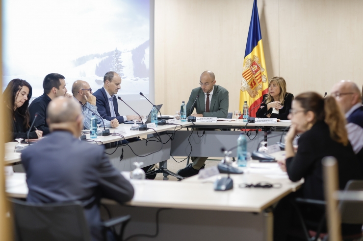 Un moment de la reunió del Consell Econòmic i Social celebrat aquest dijous al matí.
 