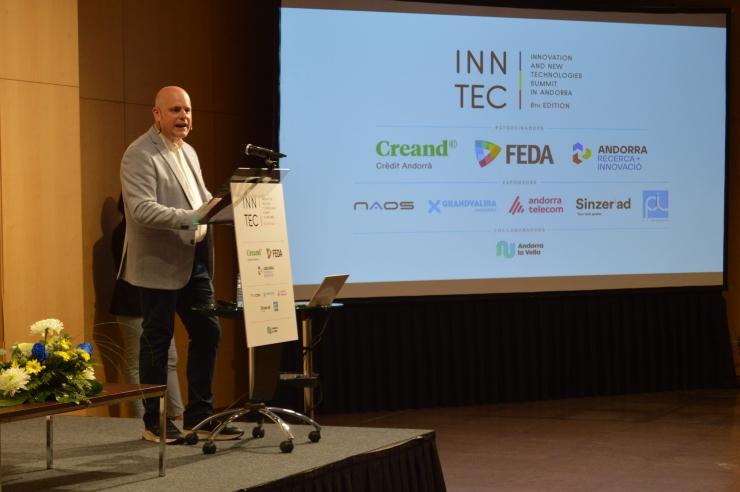El director general d'Actinn, Ignasi Martín, en la inauguració de les Jornades de la innovació i les noves tecnologies INNTEC.
