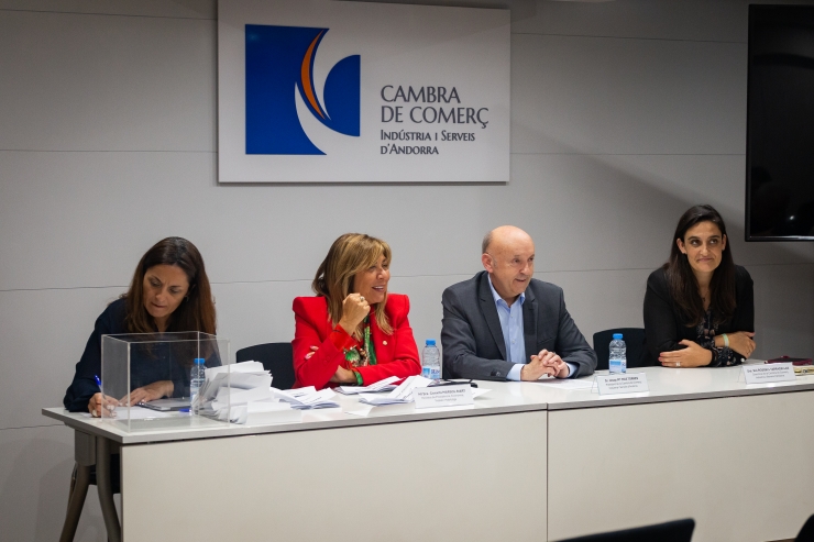 La ministra de Presidència, Economia, Treball i Habitatge, Conxita Marsol, en la benvinguda dels nous membres.