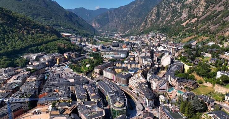 Vista aèria d'Andorra la Vella.